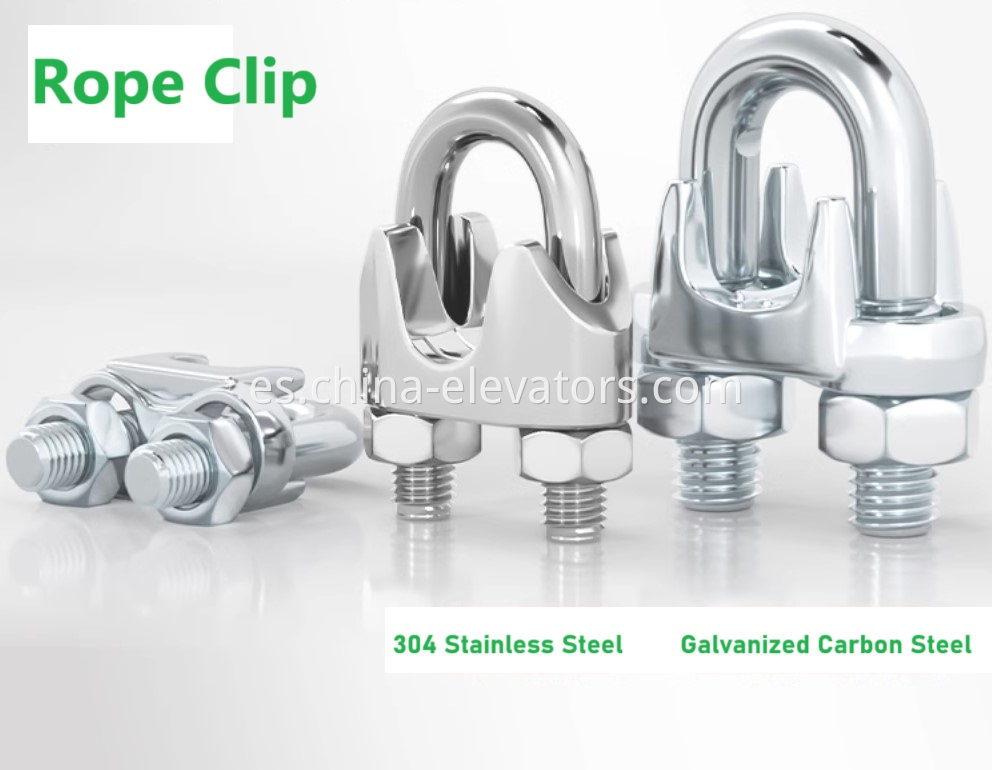 304 Stainless Steel Rope Clip for Elevators 6mm 8mm 10mm 12mm 13mm 16mm